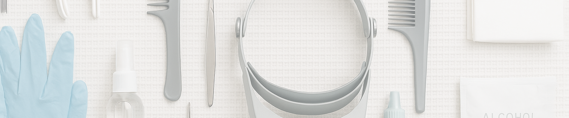 Close up of lice removal and screening tools Use quality tools to help with lice removal and screening